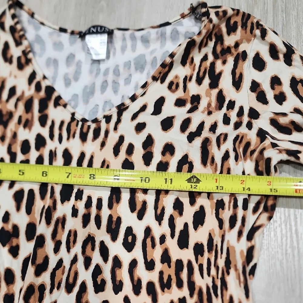 VENUS Leopard Print Long Sleeve Top - Tan, Black - Picture 5 of 6